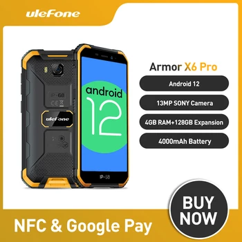 Ulefone Armura X6 Pro Global Rugged Smartphone rezistent la apa, 4GB RAM 128GBAndroid 12 NFC Telefon Mobil 4000mAh Telefon Mobil