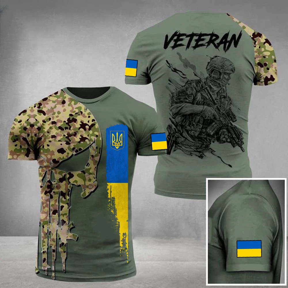 Pavilion ucrainean 3d Imprimate Tricou, Soldați ucraineni Și Veterani, de Înaltă Calitate pentru Bărbați Și Femei T-Shirt, Vara 2022 0