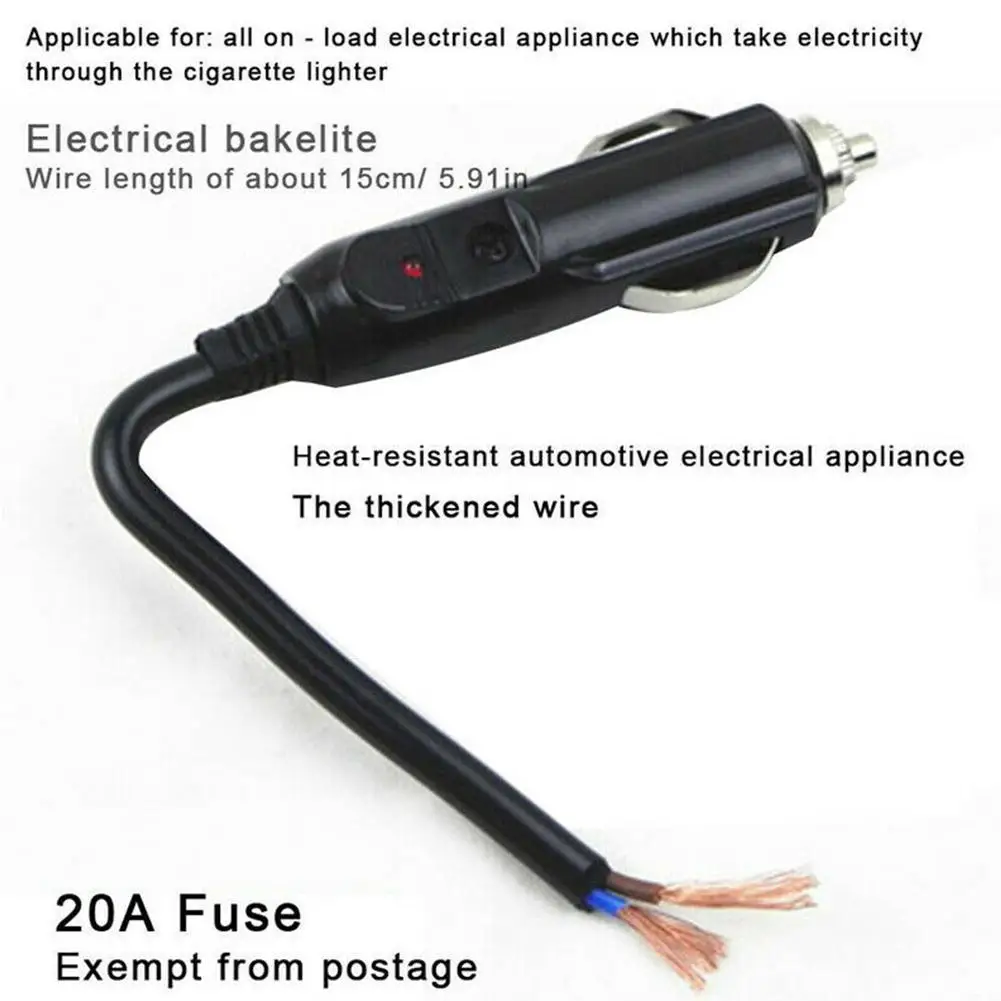 Auto 20A Bricheta Auto Cablu LED Soclu Conector Adaptor Extinde Cablu Vehicul Țigară Cablu de Extensie 2
