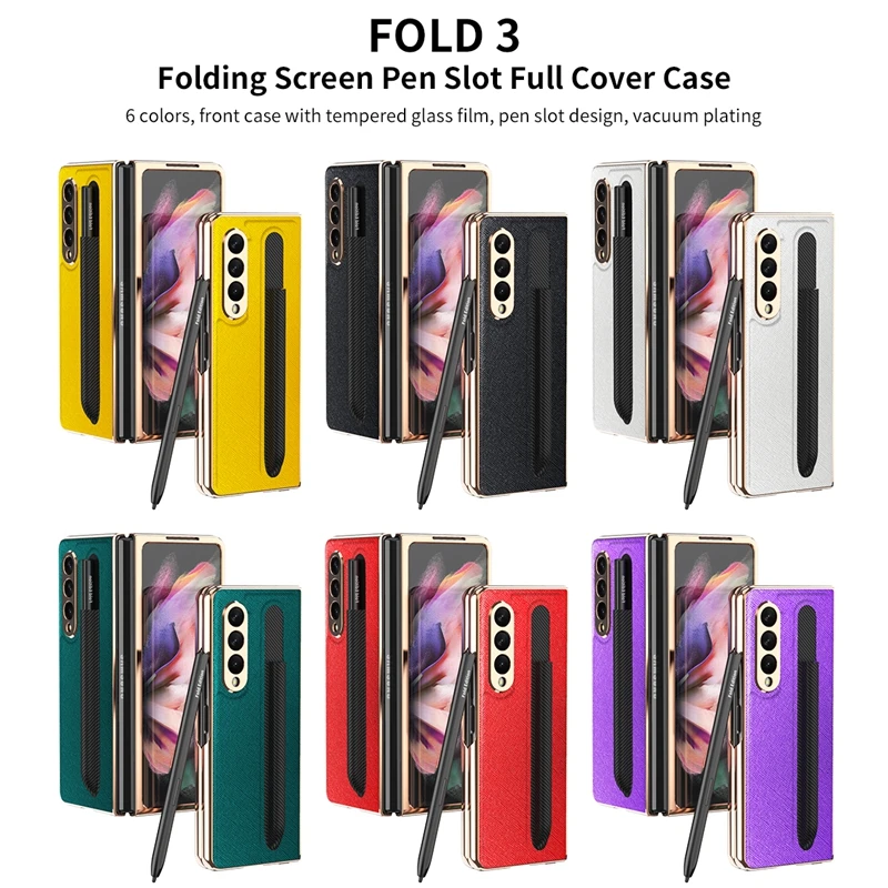 Model de cruce caz Pentru Samsung Galaxy Z Fold 3 Caz Pix Ori Ediție de Suport pentru Pix Ultra Slim Cover pentru Galaxy Z Fold3 Nu S Pen 2