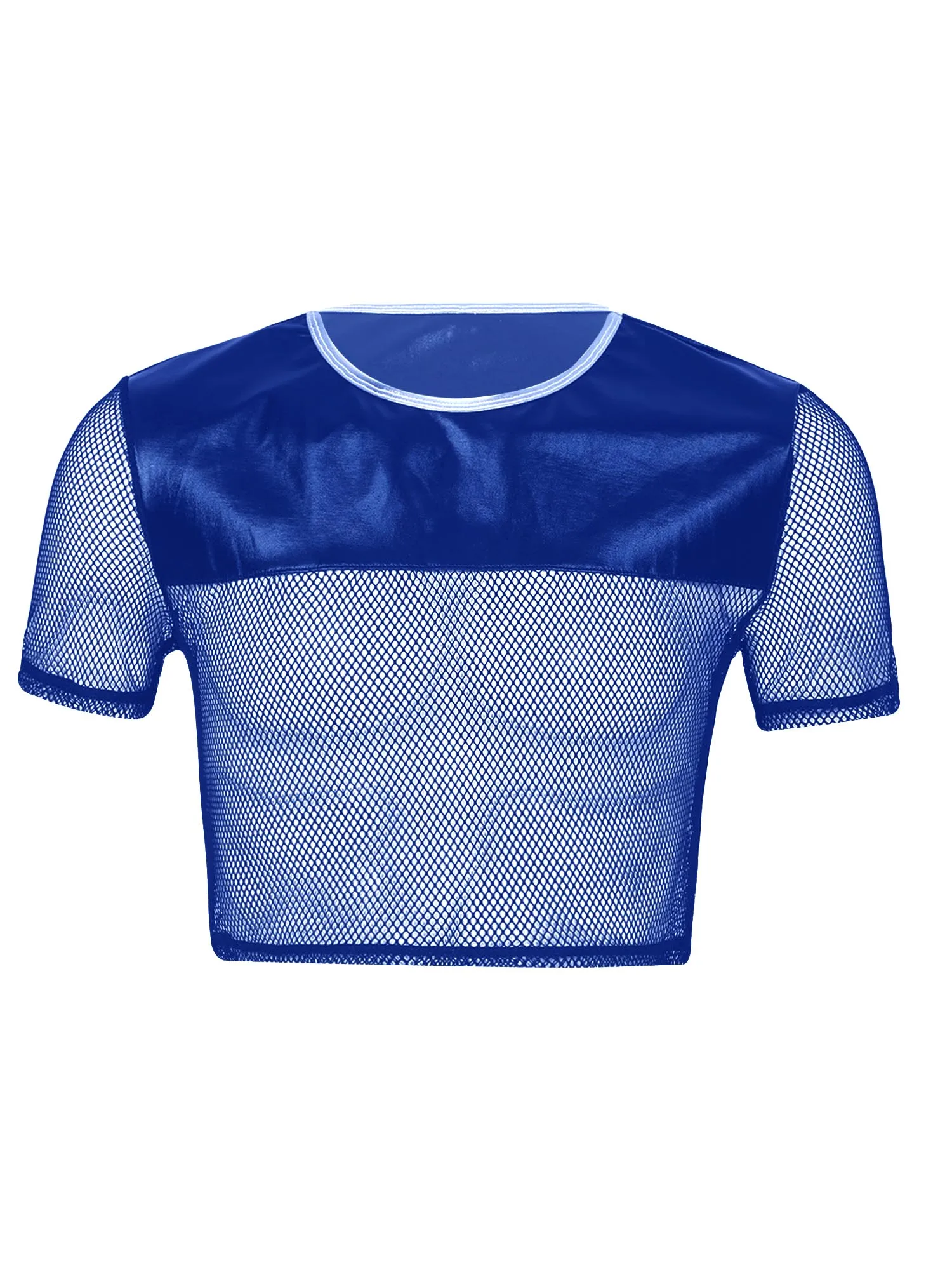 Mens de Moda Respirabil cu Maneci Scurte T-Shirt Design Mozaic HIIT T-shirt Vedea prin Plasa Mesh Crop Top Jogging, Fitness 3