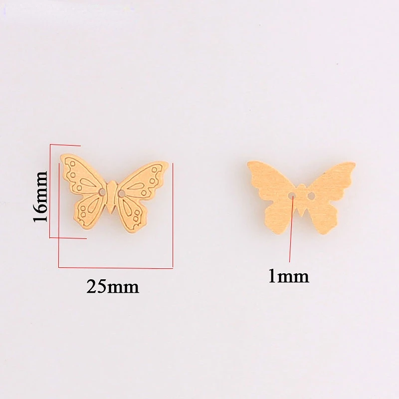 Fluture de Lemn Butoane Butoane de Cusut pentru Scrapbooking Meserii Manual din Lemn de Butonul de Home Decor Accesorii DIY E 1