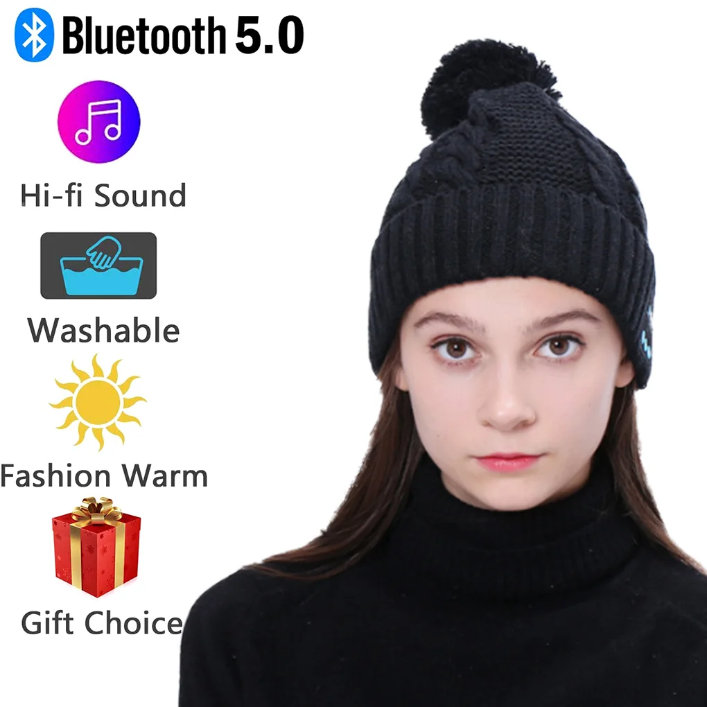 Wireless BluetoothV5 0 Pălărie Inteligent Muzica Microfon Căști de Iarnă Șapcă pentru Sport în aer liber Kaki 2