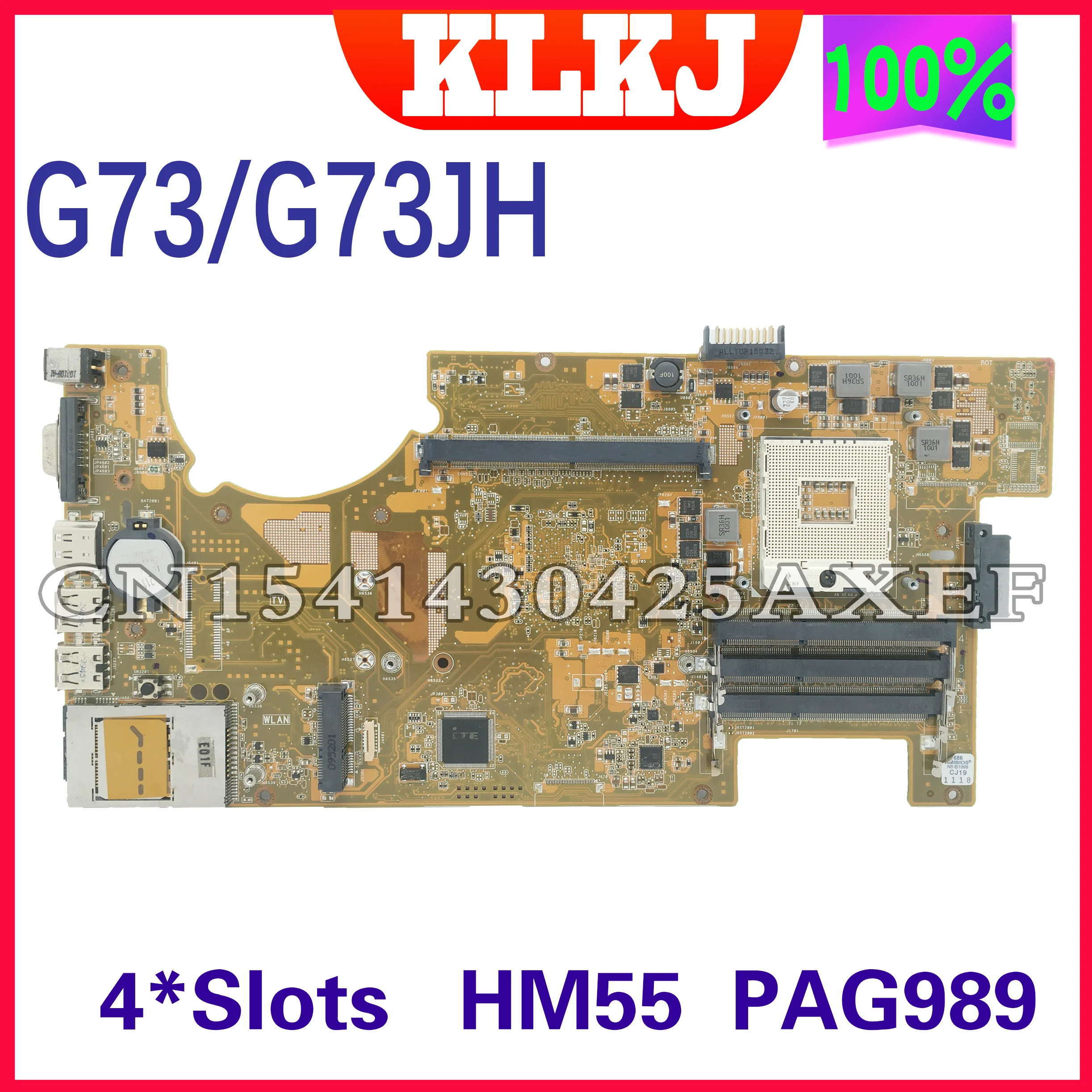 Dinzi G73 Laptop Placa de baza Pentru ASUS ROG G73JH G73J Placa de baza loc de masă HM55 4xSlots PAG 989 DDR3 100% de Lucru Bine 0