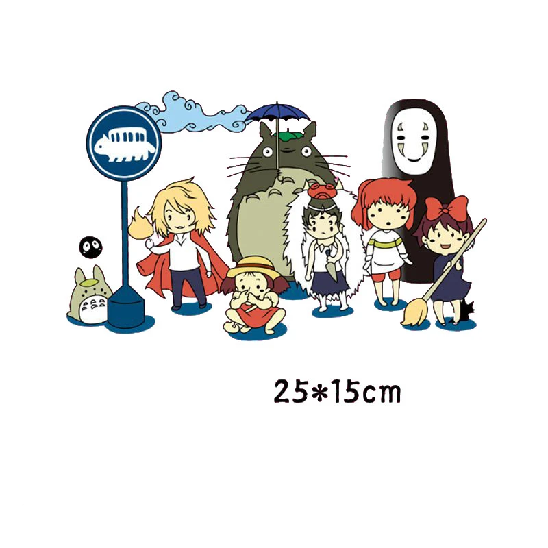 Desene animate Vecinul Meu Totoro Japonia Anime Fier de Transfer Patch-uri pentru Copii Haine Aplicatiile DIY Nu Față de Căldură de Presă Autocolante 1