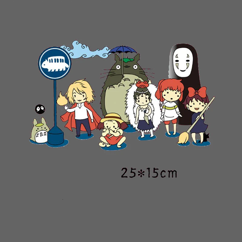 Desene animate Vecinul Meu Totoro Japonia Anime Fier de Transfer Patch-uri pentru Copii Haine Aplicatiile DIY Nu Față de Căldură de Presă Autocolante 3