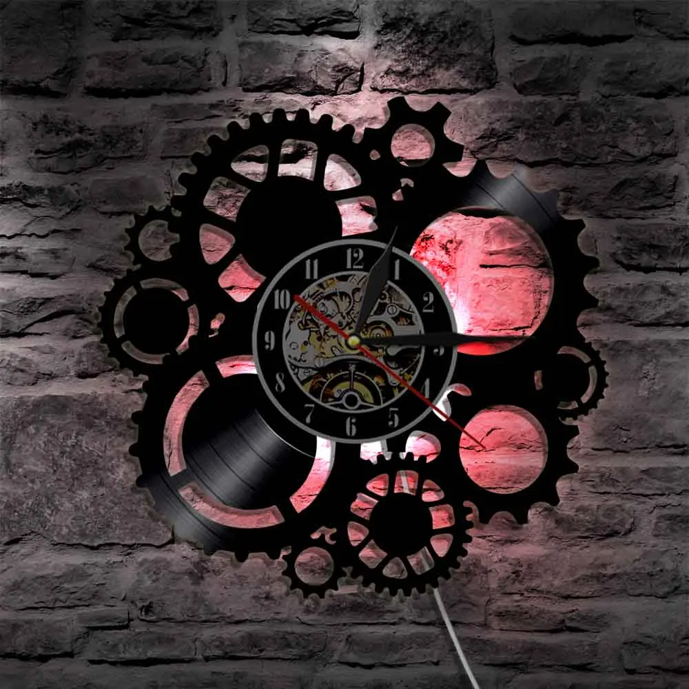 Uneltele și Rotițe de Ceas Decorativ Steampunk Perete Ceas de Perete Decor Victorian Industriale Steampunk Viteze disc de Vinil Ceas de Perete 3