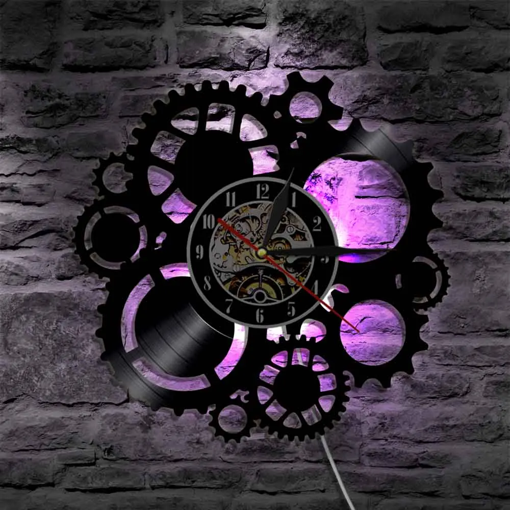 Uneltele și Rotițe de Ceas Decorativ Steampunk Perete Ceas de Perete Decor Victorian Industriale Steampunk Viteze disc de Vinil Ceas de Perete 5