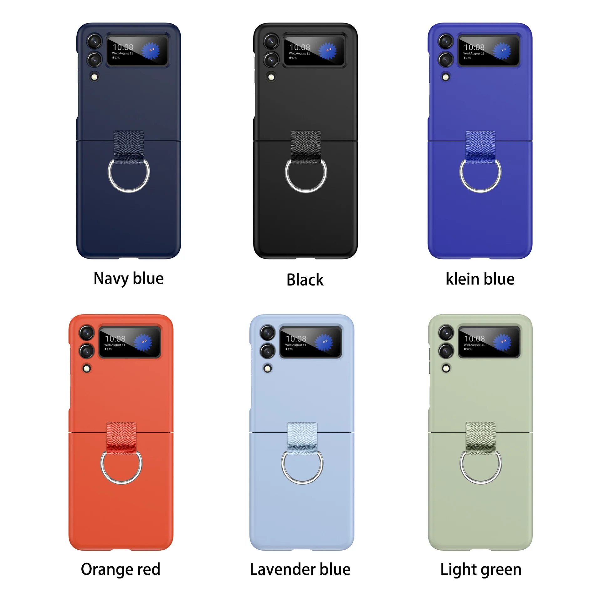 2022 Culoare de Moda Deget Inel Titular caz pentru Samsung Galaxy Z Flip 3 5G Acoperire Anti-knock lux PC Cazuri pentru Flip3 1