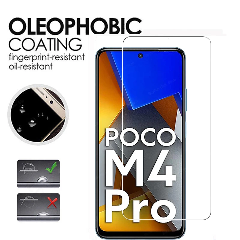 6 în 1 Sticlă Călită Pentru Xiaomi Poco M4 Pro Full Acoperire Ecran Protector Obiectiv Film Pentru Poco M4 Pro M4Pro 4G MZB0B5VIN Sticlă 2
