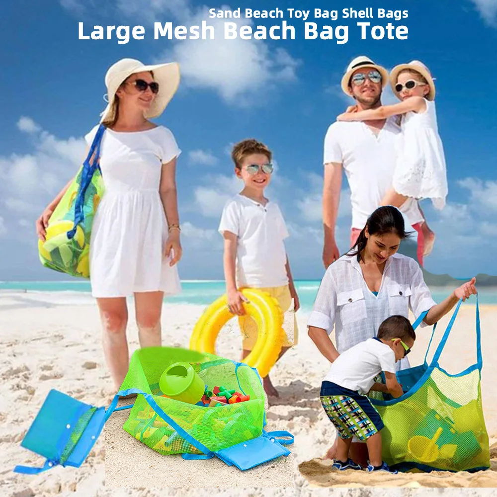 Ochiuri mari Geanta Tote Geanta de Plaja Jucarii de Plaja pentru Copii Colectia Shell Beach Net Copiilor Nisip Piscina Consumabile Vanzari Directe 1
