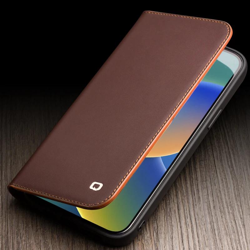 2022 Noi QIALINO Piele Flip case pentru iPhone 14 Pro Max Manual de Telefon se Acoperă cu Sloturi pentru Carduri pentru iPhone 14 Pro/14 Plus 5