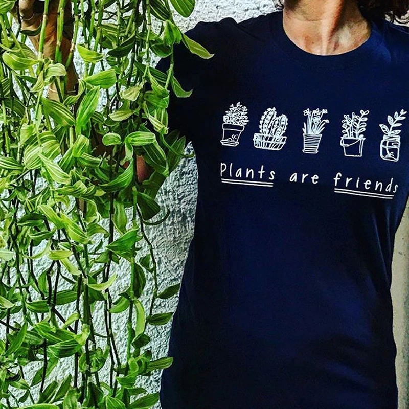 Plantele Sunt Prieteni Femei T Shirt Vegan Haine pentru Mama Cauzalitate Bumbac Moda de Vara Vegetarianismul Tricou Dropshipping 4