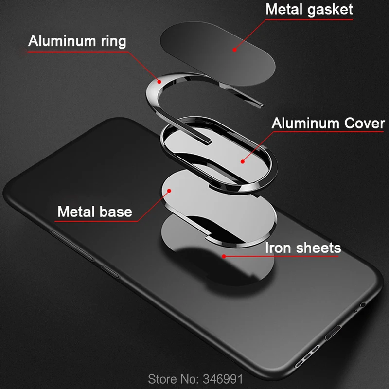 Coque Huawei Mate 8 Cazul de Lux 6.0 Inch NXT-L29 NXT-L09 Moale silicon Negru Magnetic Inel de Metal Cover pentru Huawei Mate8 Funda 4