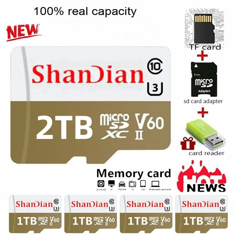 Latest100% de mare viteză și de mare capacitate 2TB/1TB512gb/256GB/ USB micro SDHC, micro SD, SDHC 10uhs 1tF card de memorie 0