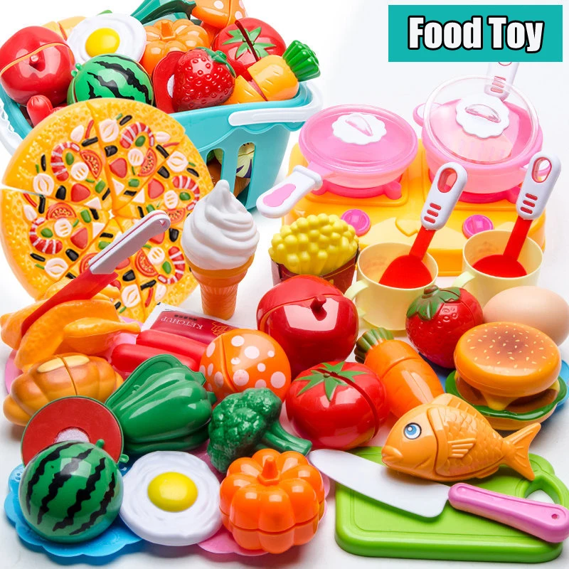 Bucatarie copii Jucarii Pretinde Joc Fructe de Tăiere de Legume Mâncare de Jucărie Simulare in Miniatura Mancare Jocuri de Rol Pentru Fete Baieti 0