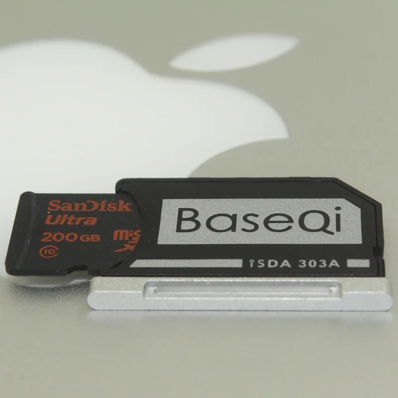 BaseQi MacBook 303A Aluminiu Stealth Conduce Micro SD/TF Card Adaptor SD Card Reader pentru MacBook Pro Retina 13 inch 5
