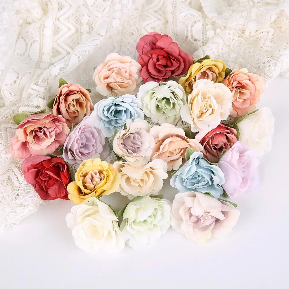 10buc Rose Flori Artificiale Cap de Mătase Bujor Flori False Pentru Acasă Decorare Nunta DIY Manual Coroană de flori Cadou Accesorii Ambarcațiuni 3