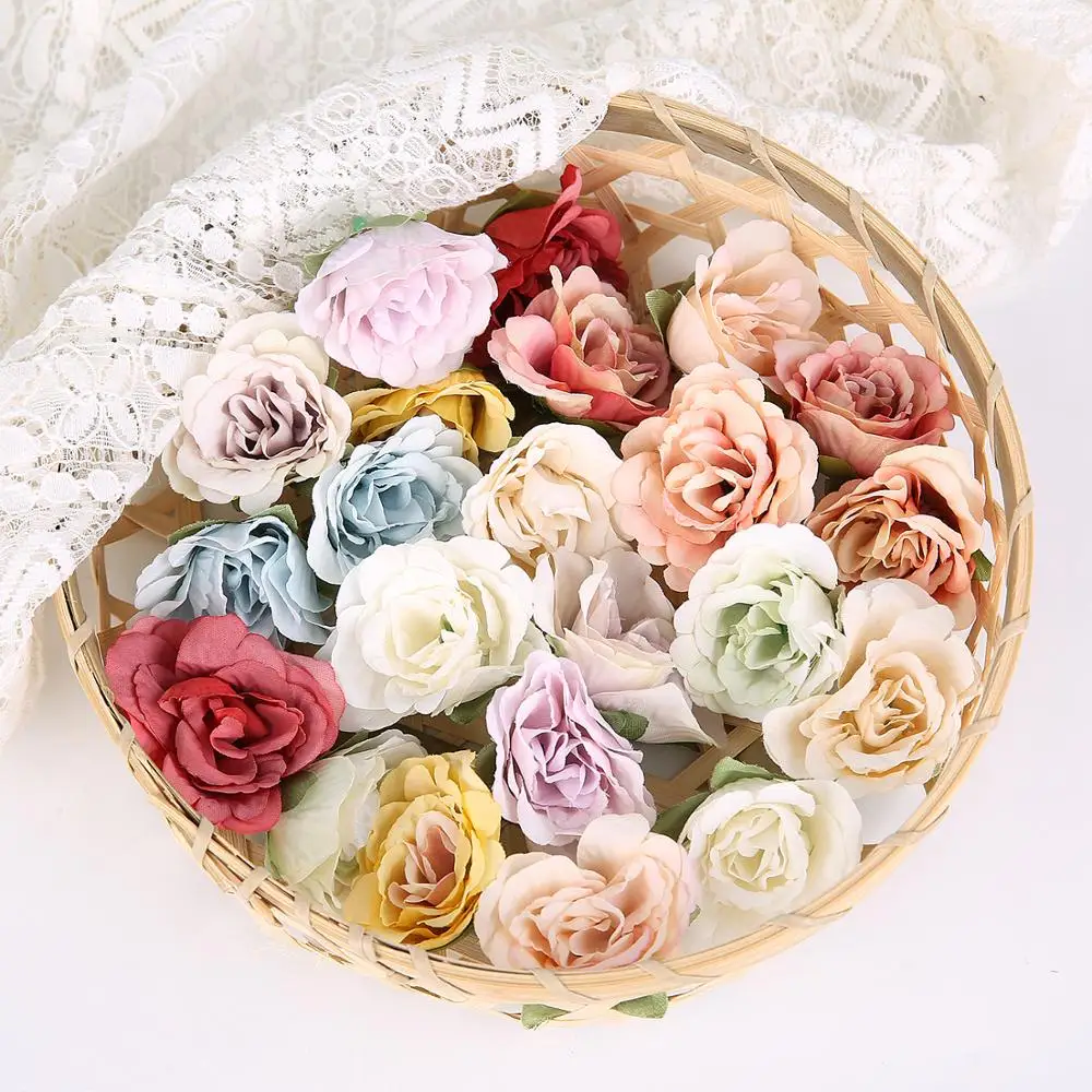 10buc Rose Flori Artificiale Cap de Mătase Bujor Flori False Pentru Acasă Decorare Nunta DIY Manual Coroană de flori Cadou Accesorii Ambarcațiuni 4