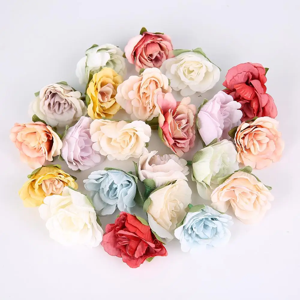 10buc Rose Flori Artificiale Cap de Mătase Bujor Flori False Pentru Acasă Decorare Nunta DIY Manual Coroană de flori Cadou Accesorii Ambarcațiuni 5