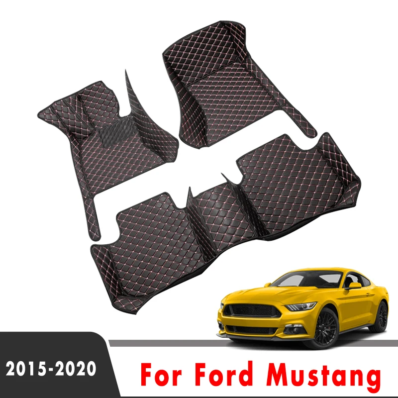 Pentru Ford Mustang 2021 2020 2019 2018 2017 2016 2015 Auto Covorase Styling Interior Din Piele, Covoare Auto Protector Covoare Decor 0