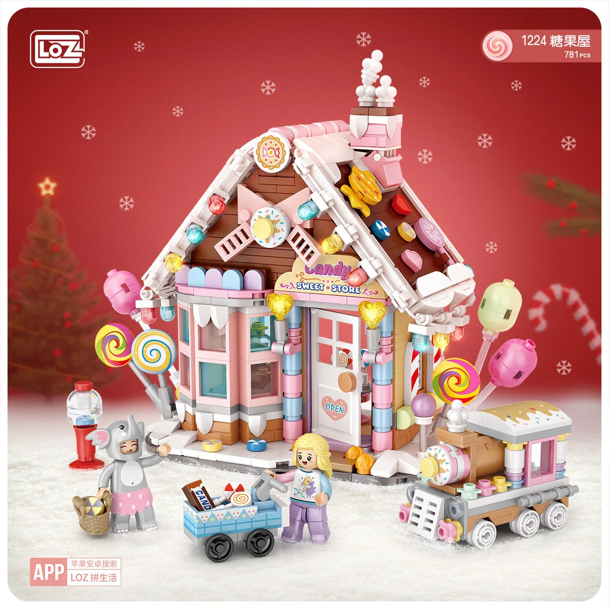 Loz Creativ Cadou de Crăciun Bomboane de Casa Blocurile Particule Mici Ornamente Preferate de Copii Asamblate Caramida Jucarii 0