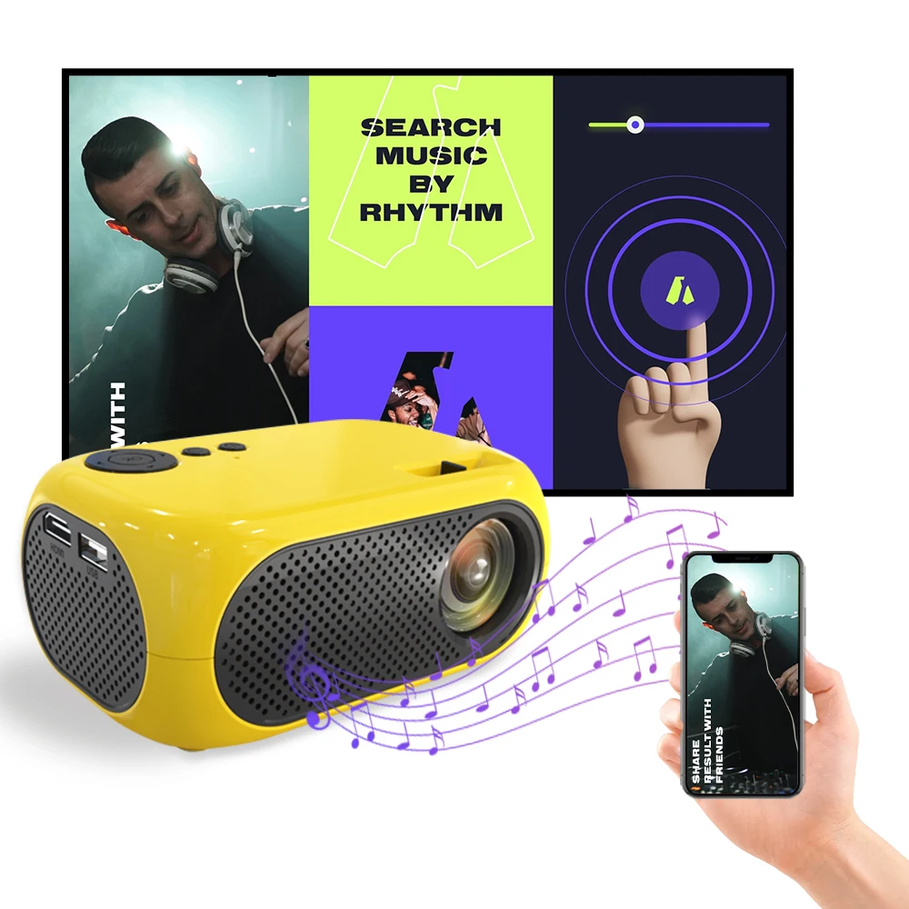 XIDU Mini Proiector Suport Full HD 1080P LED-uri Proiectoare de Telefon Mobil Home Theater Film Projecteur 120 de centimetri Video Beamer 1