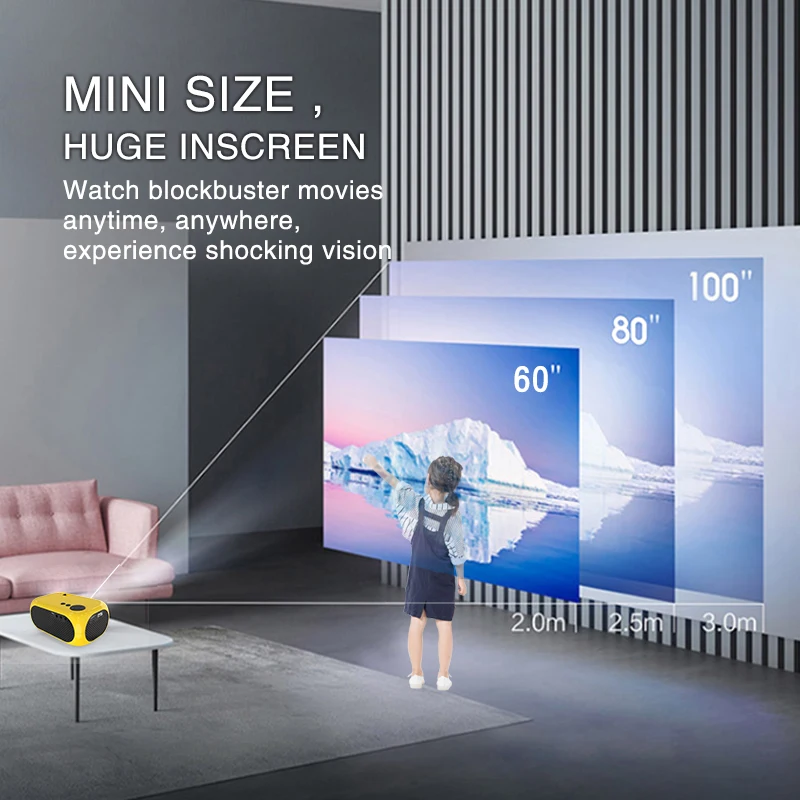 XIDU Mini Proiector Suport Full HD 1080P LED-uri Proiectoare de Telefon Mobil Home Theater Film Projecteur 120 de centimetri Video Beamer 3