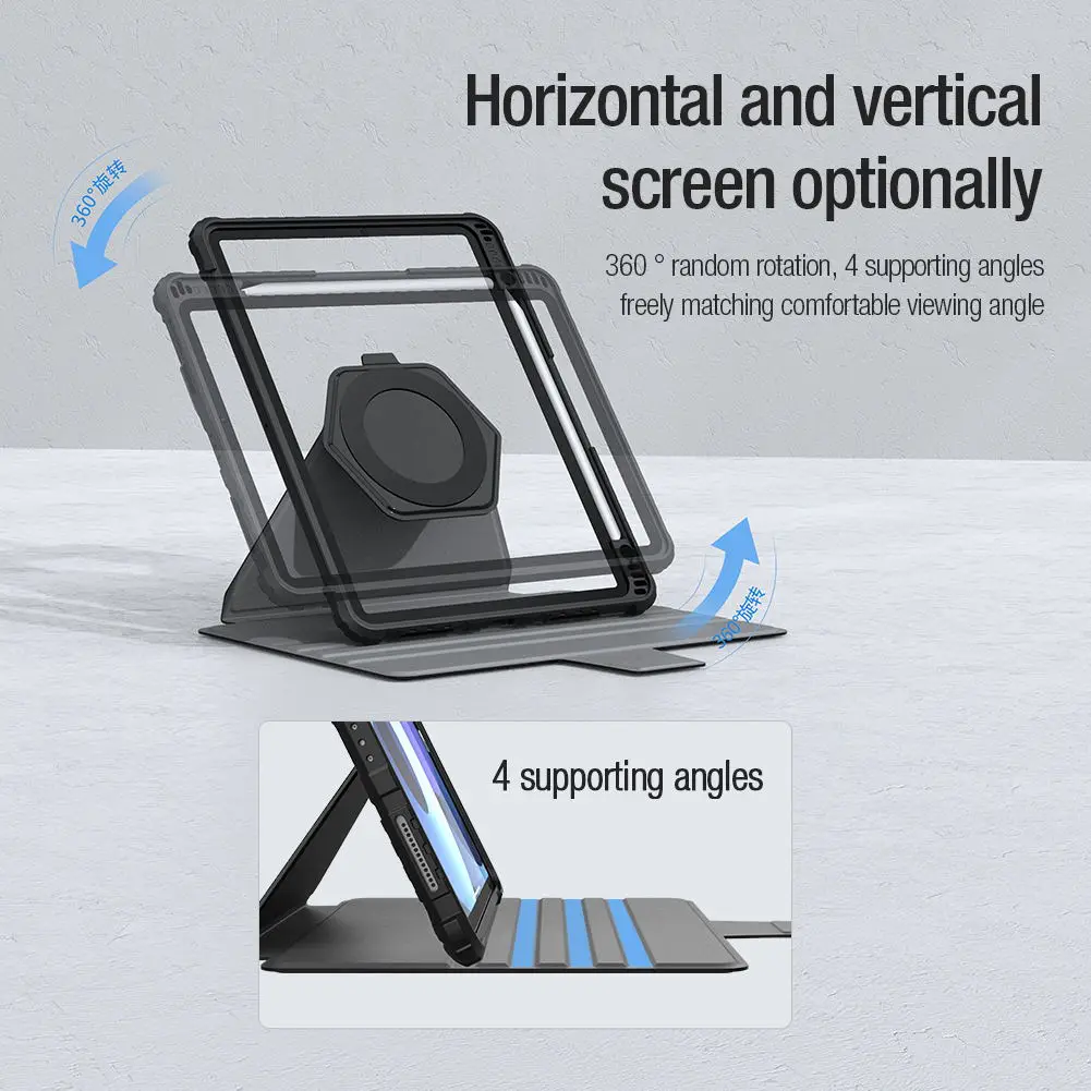 Nillkin Bara SnapSafe Caz Pentru iPad Pro 11 2022 / 2021 / 2020 / cu aer4 / Aer 5, Slide Camera Scut de Protecție Smart Flip Înapoi 2