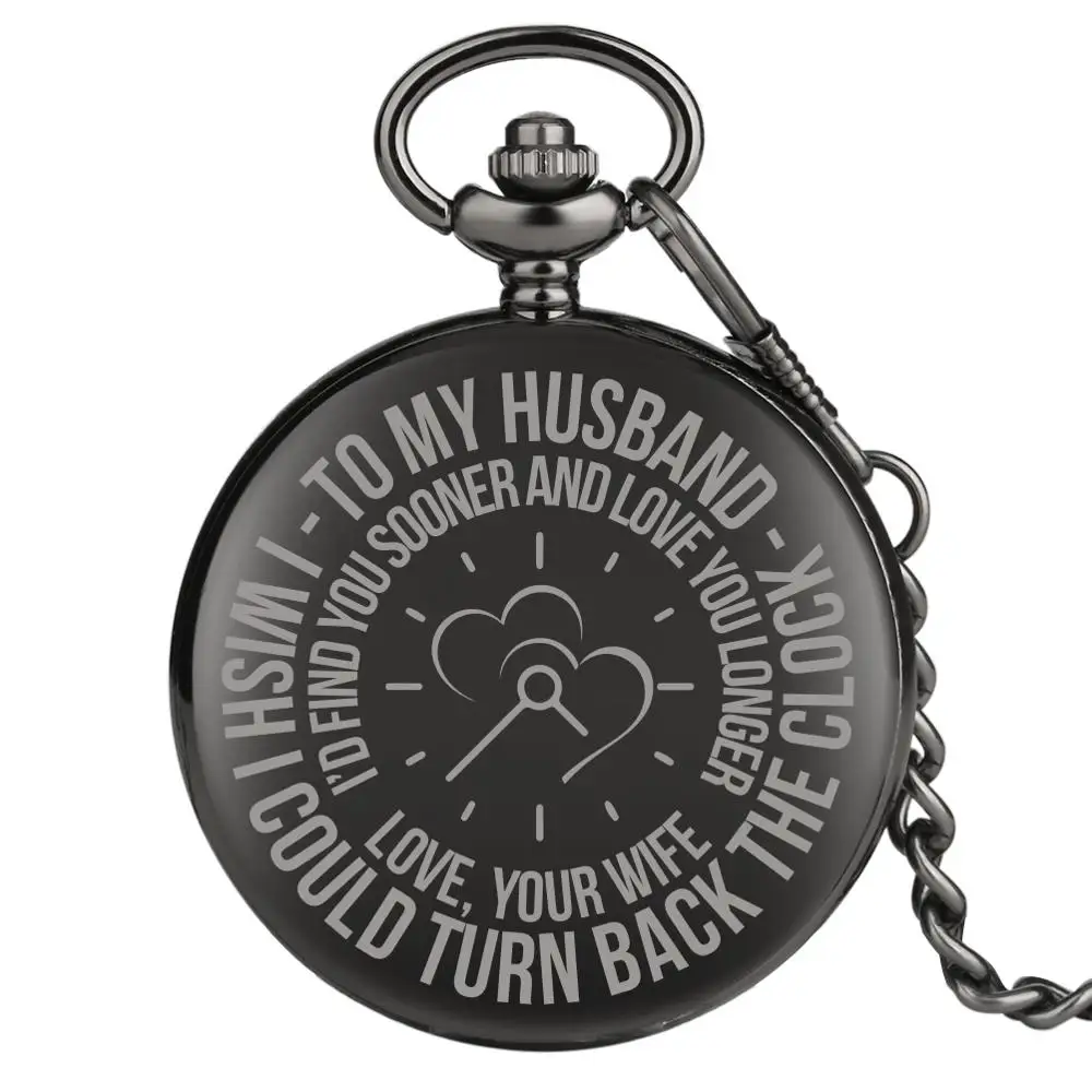 Personalizate Cuarț Ceas de Buzunar CU Soțul MEU TE IUBESC Lanț de Ceas de Aniversare Cadouri pentru sufletul Meu Pereche cel Mai bun Prieten Ceasuri Unice 2