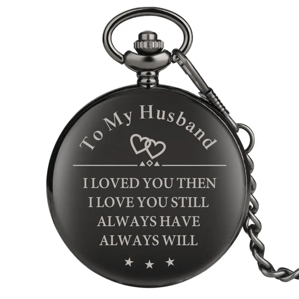 Personalizate Cuarț Ceas de Buzunar CU Soțul MEU TE IUBESC Lanț de Ceas de Aniversare Cadouri pentru sufletul Meu Pereche cel Mai bun Prieten Ceasuri Unice 5
