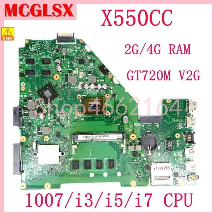 X550CC 1007/i3/i5/i7 CPU 2G/4G-memorie RAM GT720M/2G Laptop Placa de baza Pentru ASUS Y581C X550C X552C R510CC X550CC F550CC Placa de baza Folosit 0