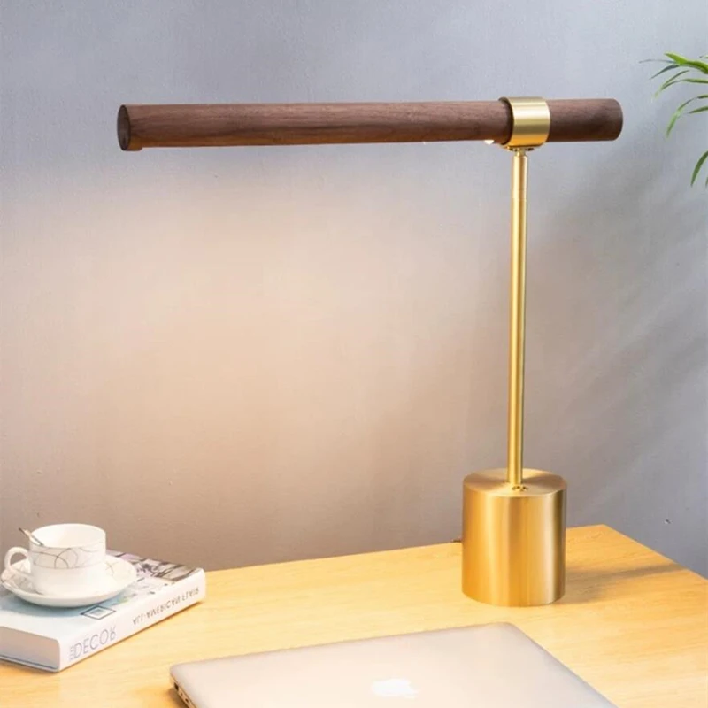 Modern liniar lemn led lampa de birou de Designer din Lemn de Cereale Studiu tabel de Lectură lampă de noptieră Noptiera camera de zi verticale lampă de masă 0