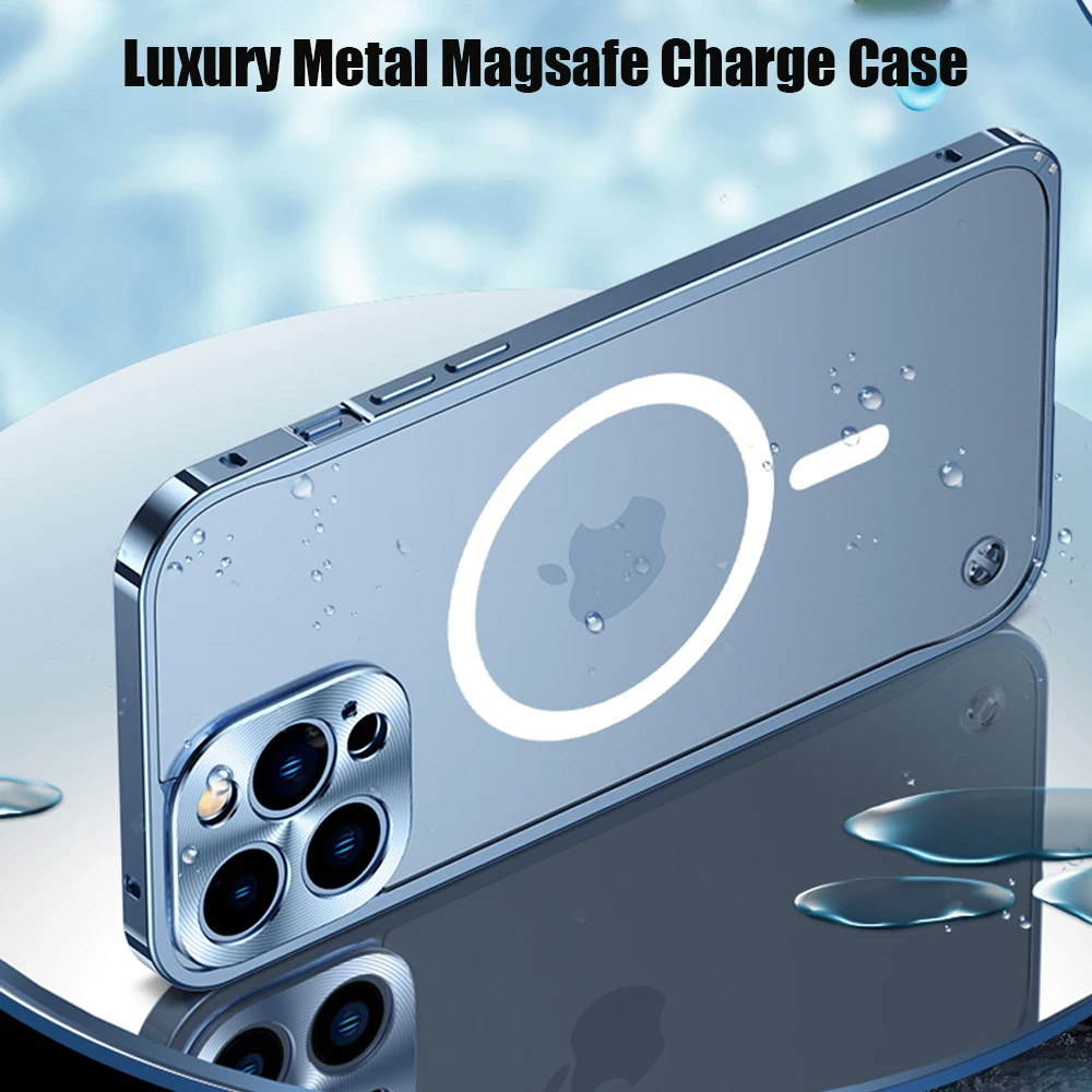 Rezistent la șocuri Metal Bara Camera Protector de Caz Pentru iphone 13 Pro Max Magsafe Magnetic Wireless de Încărcare Caz 13 Pro Capac transparent 0