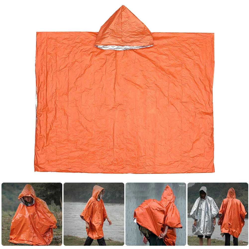 Orange Impermeabil cu Gluga de Ploaie Poncho Pelerina de ploaie pentru Drumeții în aer liber Ciclism Ploaie Îngroșat Reflectorizante Pelerina de ploaie Echipament 3