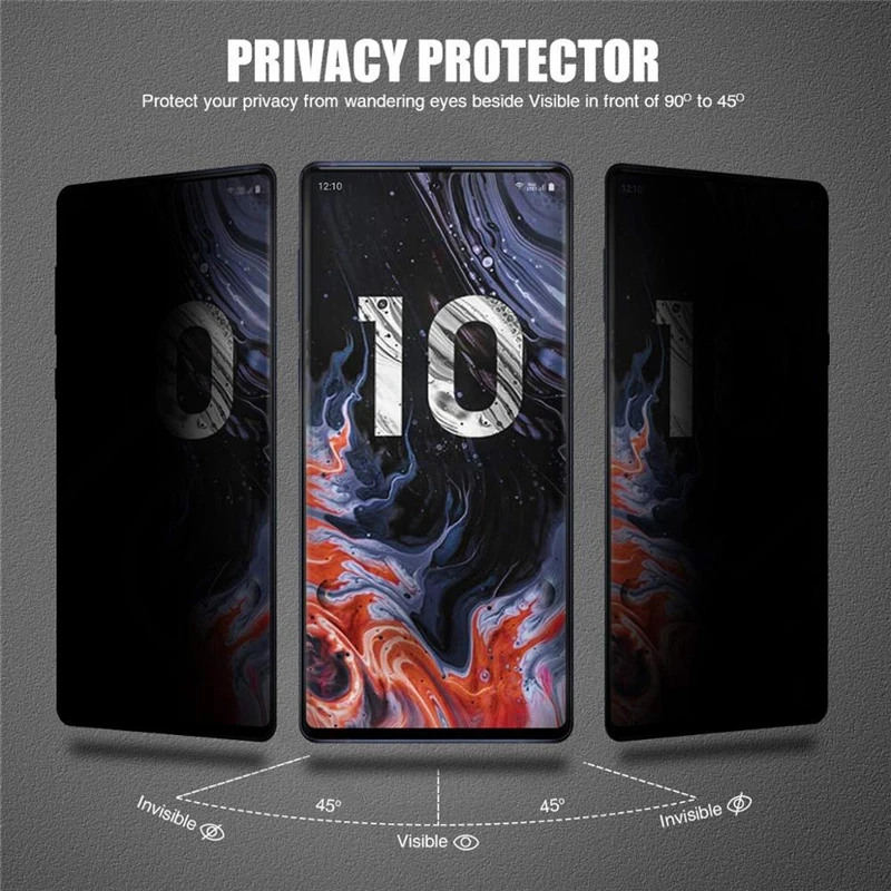 Akcoo Anti Spy Ecran Protector pentru Samsung Nota 10 Plus UV Plin Adeziv Sticla Temperata pentru samsung S8 S9 Nota 8 9 S10 Plus film 1