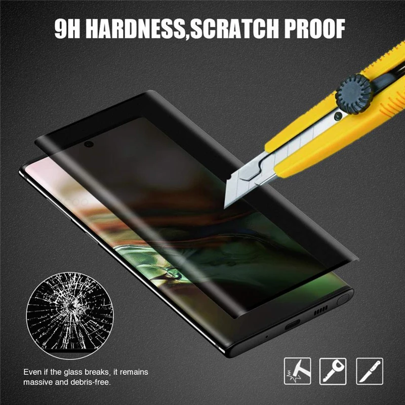 Akcoo Anti Spy Ecran Protector pentru Samsung Nota 10 Plus UV Plin Adeziv Sticla Temperata pentru samsung S8 S9 Nota 8 9 S10 Plus film 4