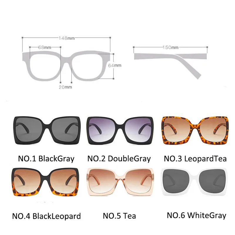 AKA VIZIUNE Supradimensionat ochelari de Soare Patrati Femei Gradient de Ochelari Femei/Bărbați de Lux Ochelari de vedere Femei Vintage Oculos De Sol Feminino 3