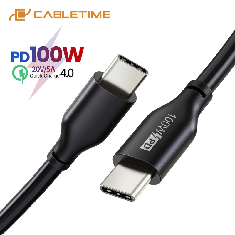 CABLETIME PD 100W C USB de Tip C Cablu 5A Încărcare Rapidă 4.0 pentru Macbook Pro Matebook X Redmi Nota 8 pro USB C Cablu C353 0