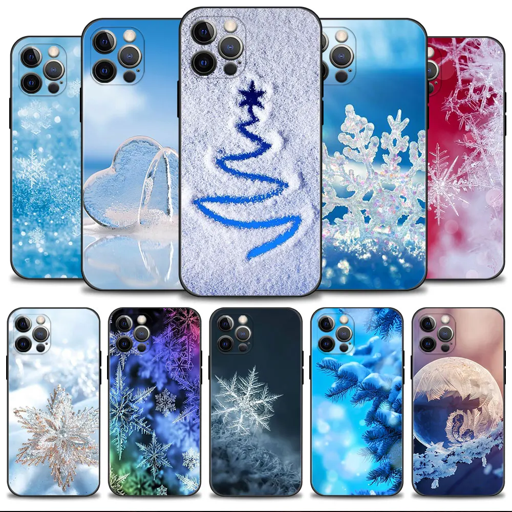 Fulg de zăpadă Pom de Crăciun Dragoste Caz de Telefon Pentru Apple iPhone 14 13 12 11 Pro Max 13 12 Mini-XR X 7 8 6 6S Plus de Acoperire Coajă Couqe 0