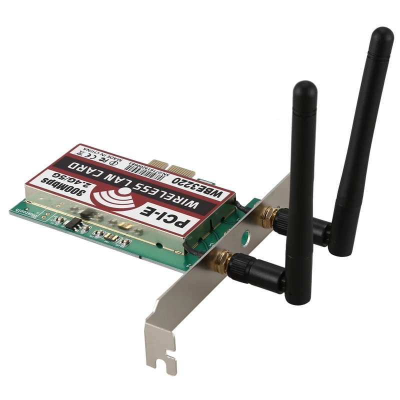 2 antena placa de retea 4G/5G 300Mbps PCI-E X1 WiFi Wireless Adaptor de Card Chipset pentru BCM4322 wbe3220 3