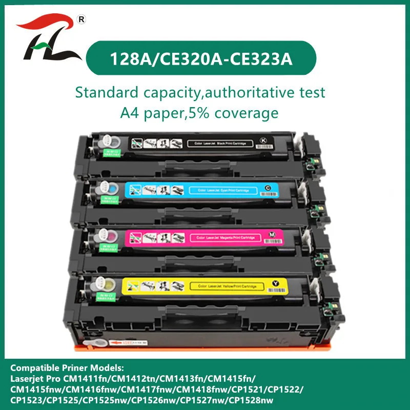 Compatibil cartuș de toner 128A 320a ce320 CE320A CE321A CE322A CE323A pentru HP LaserJet CP1525n/CP1525nw;Pro CM1415 printer 0