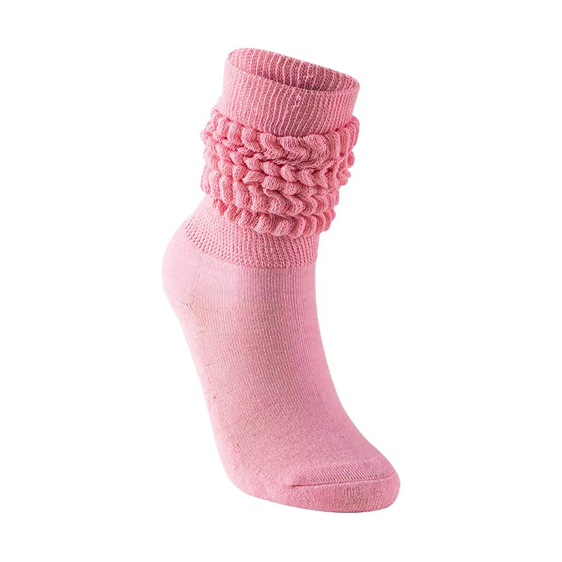 Culori Bomboane Nepriceput Scrunchy Sosete Pentru Femei Timp Liber Stivuite Compact De Bumbac Doamnelor Fete Casual Genunchi Ridicat Boot Sock Streetwear 3