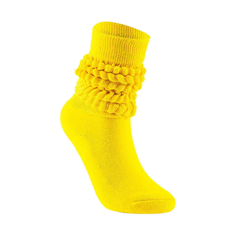 Culori Bomboane Nepriceput Scrunchy Sosete Pentru Femei Timp Liber Stivuite Compact De Bumbac Doamnelor Fete Casual Genunchi Ridicat Boot Sock Streetwear 5
