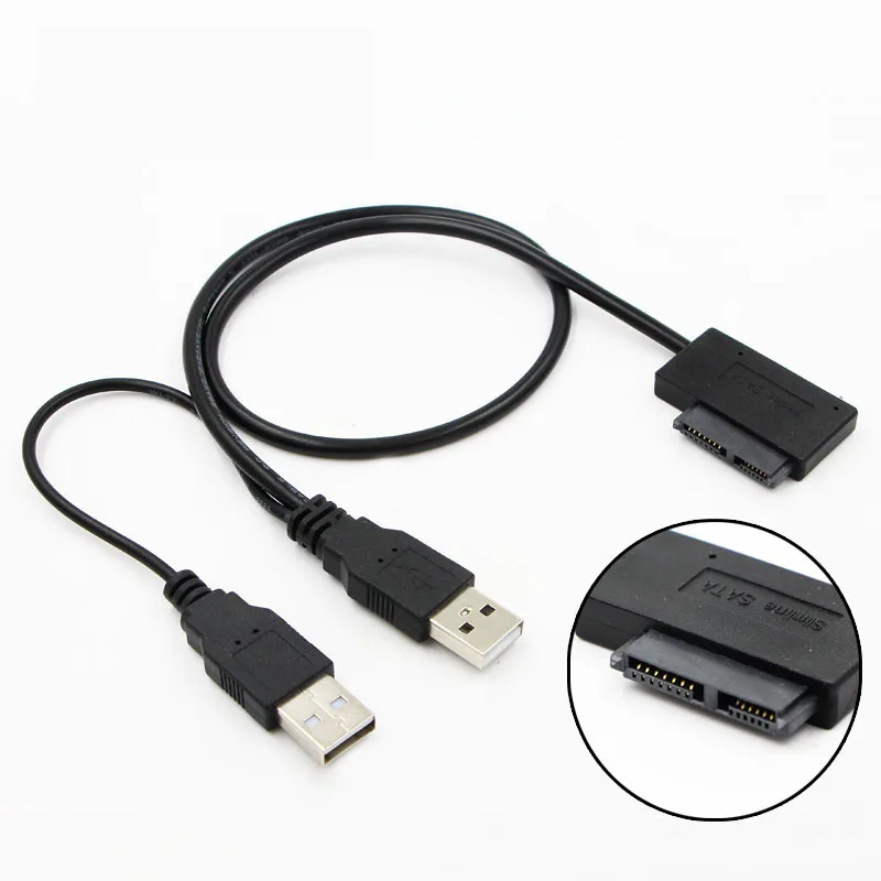 USB 2.0 la 6 7 13Pin Slimline Slim SATA Cablu, Extern USB2.0 sursa de Alimentare pentru Notebook, Laptop, CD-ROM, DVD-ROM CIUDAT 0