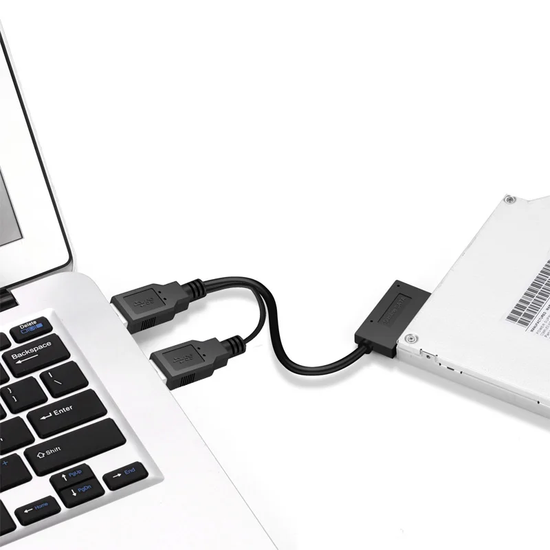 USB 2.0 la 6 7 13Pin Slimline Slim SATA Cablu, Extern USB2.0 sursa de Alimentare pentru Notebook, Laptop, CD-ROM, DVD-ROM CIUDAT 3