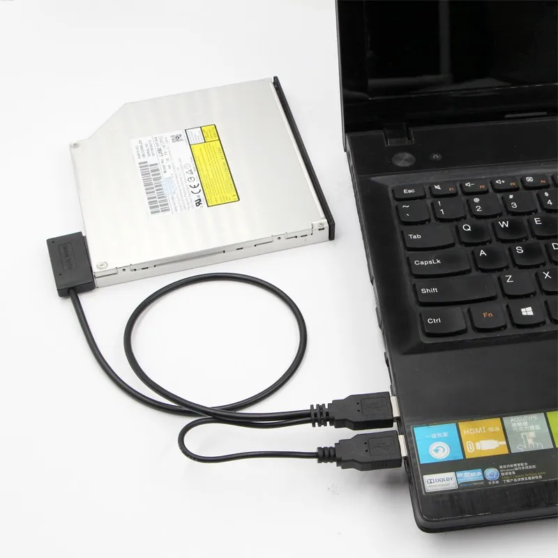 USB 2.0 la 6 7 13Pin Slimline Slim SATA Cablu, Extern USB2.0 sursa de Alimentare pentru Notebook, Laptop, CD-ROM, DVD-ROM CIUDAT 4