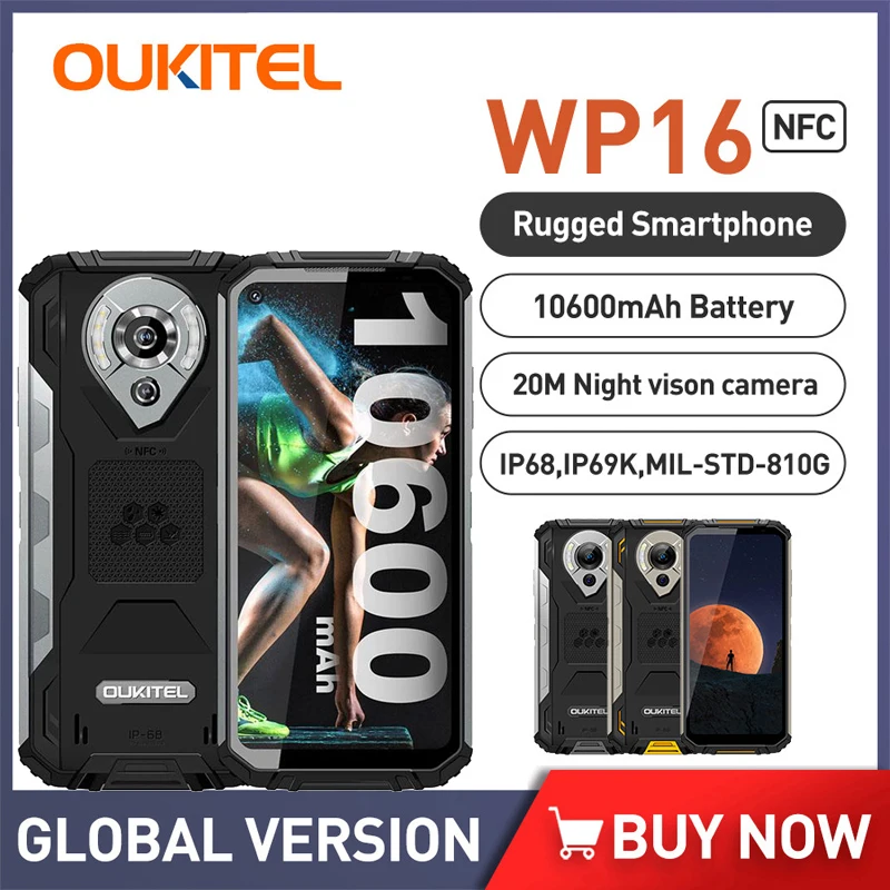 Oukitel WP16 Rugged Smartphone 128GB 8GB Android 11 NFC Telefon Mobil Baterie de Mare 10600mAh Octa Core 20MP aparat de Fotografiat telefon Mobil 0