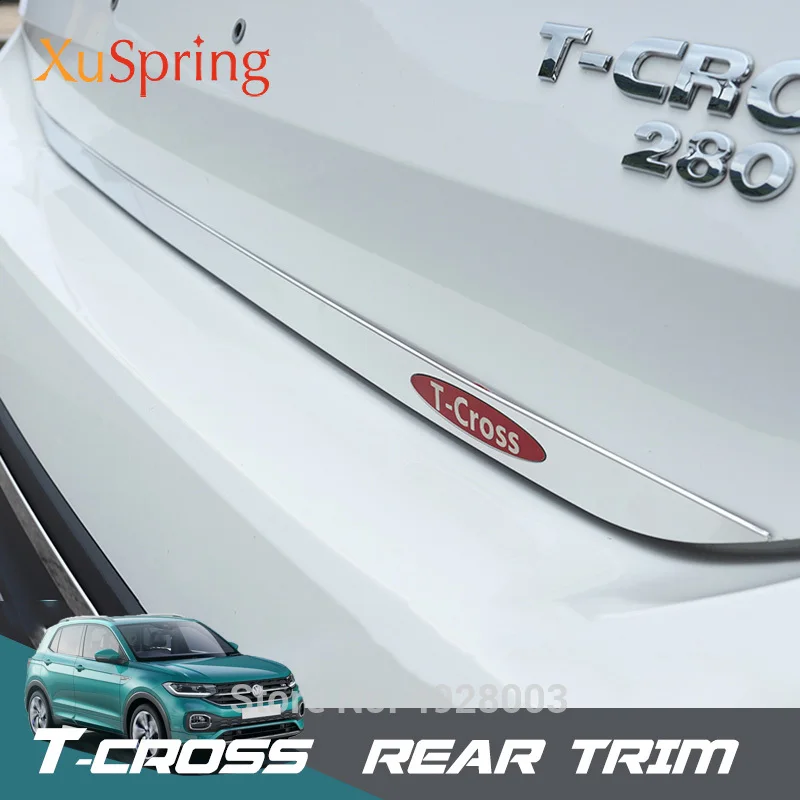 Masina Portbagajul din Spate Coada Caseta de Usa Jos Tăiați Fâșii Autocolante Garnitura pentru VW T-cross Tcross 2019 2022 2021 2020 Auto-styling 0