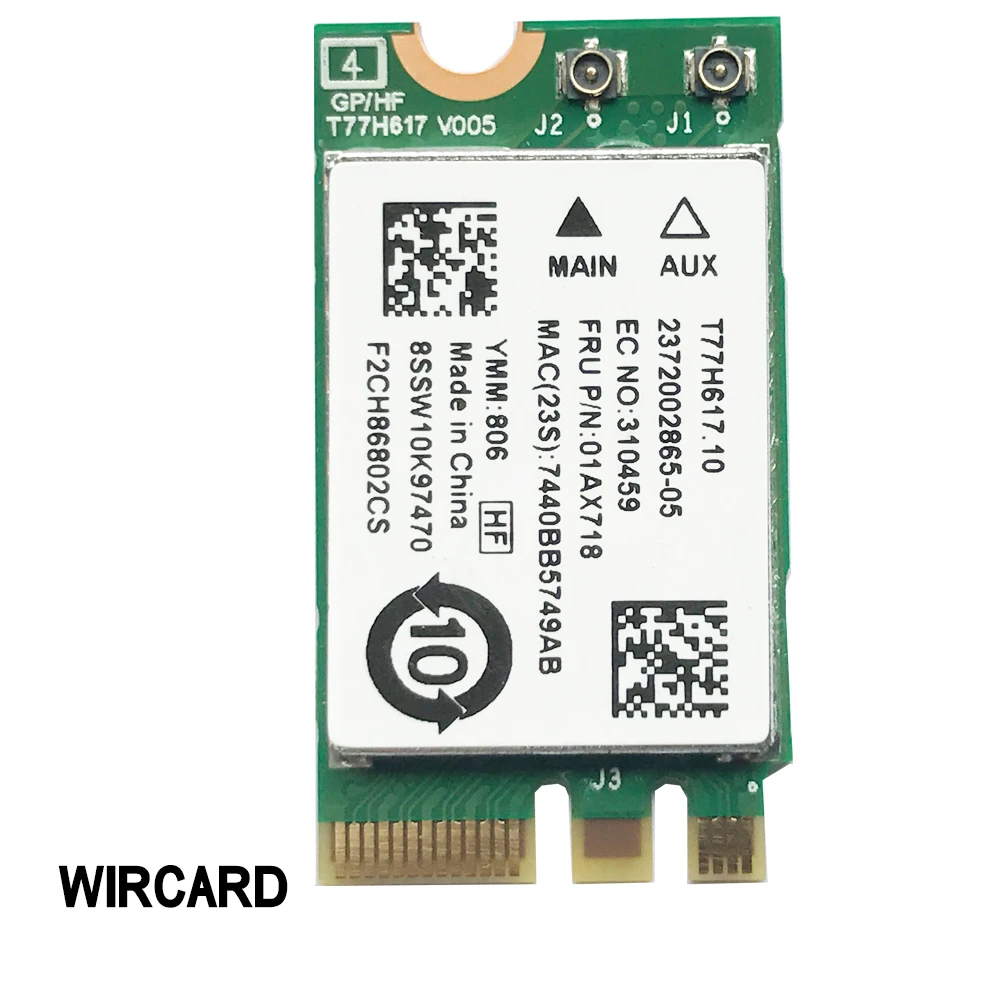 WIRCARD QCNFA435 QCA9377 Dual Band M. 2 Modul WiFi placa wifi 802.11 ac BT 4.1 pentru laptop 2